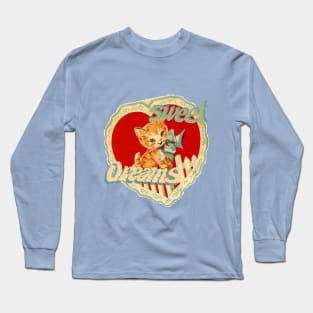 Vintage cute cat retro Long Sleeve T-Shirt